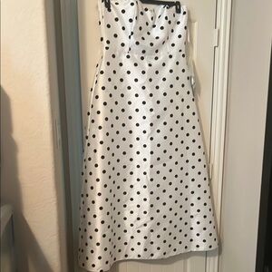 Alfred Sung Elegant Black Polka Dot Dress